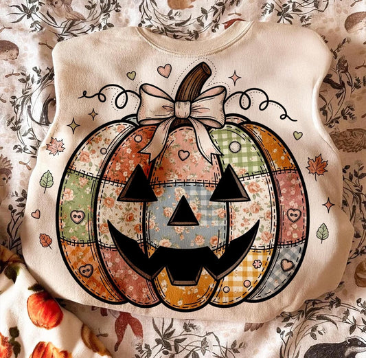 Patchwork Pumpkin Crewneck